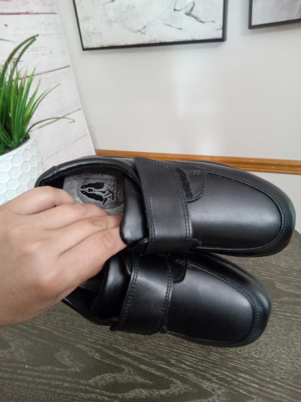 Hush Puppies Kids Black Leather School Shoes Size 1 Wide